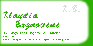 klaudia bagnovini business card